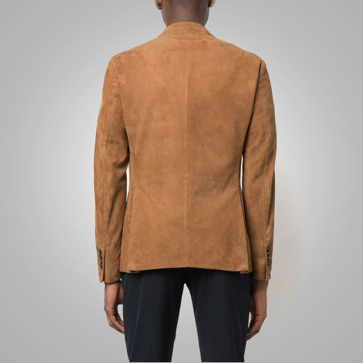 Men's Chic Double Breasted Suede Blazer