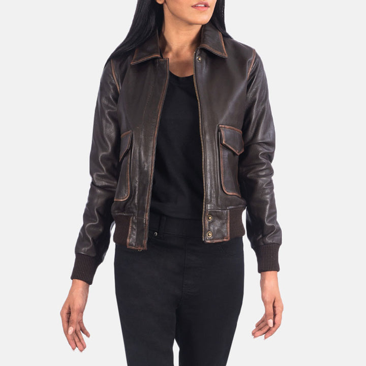 Buy Best Fashion Westa A-2 Brown Leather Bomber Jacket