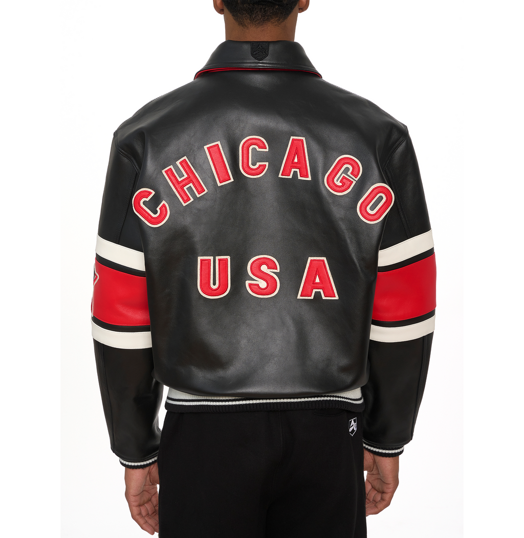 Best 2024 Hot Sale Vintage Limited Edition City Series Chicago Black Bomber Jacket