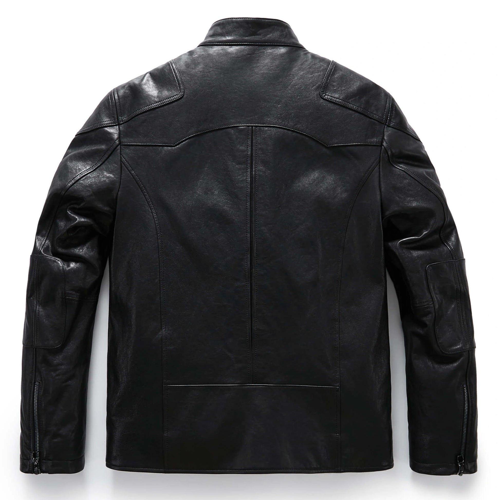 Matte Black Goatskin Bomber Leather Jacket