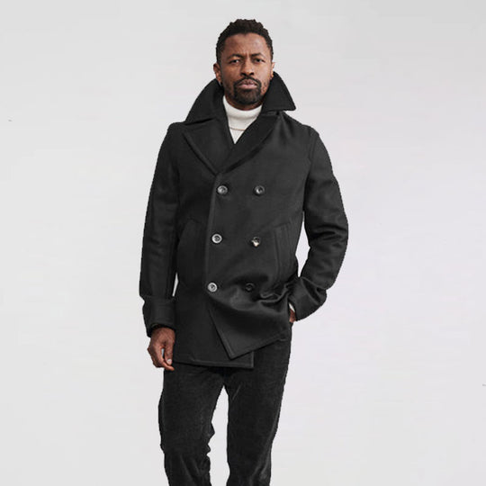 Buy Best Fashion Men's Black Wool Peacoat