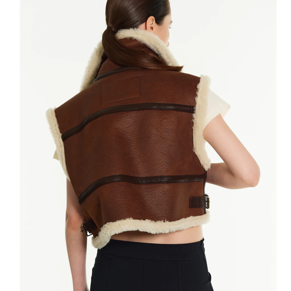 shearling vest women