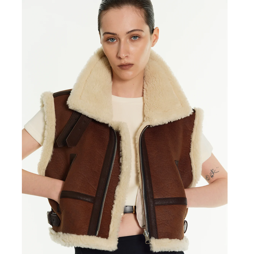 shearling vest women