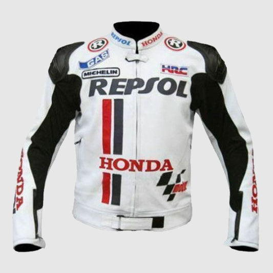 5 Safety Protections Honda Repsol Motorcycle Leather Jacket