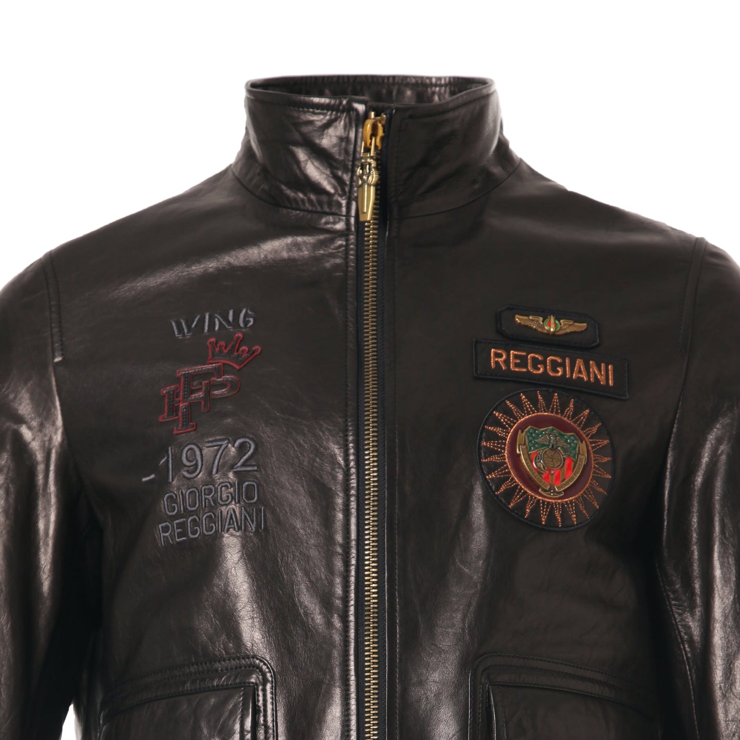 Buy Best  Black Patched Goatskin Casual Moto Biker Jacket