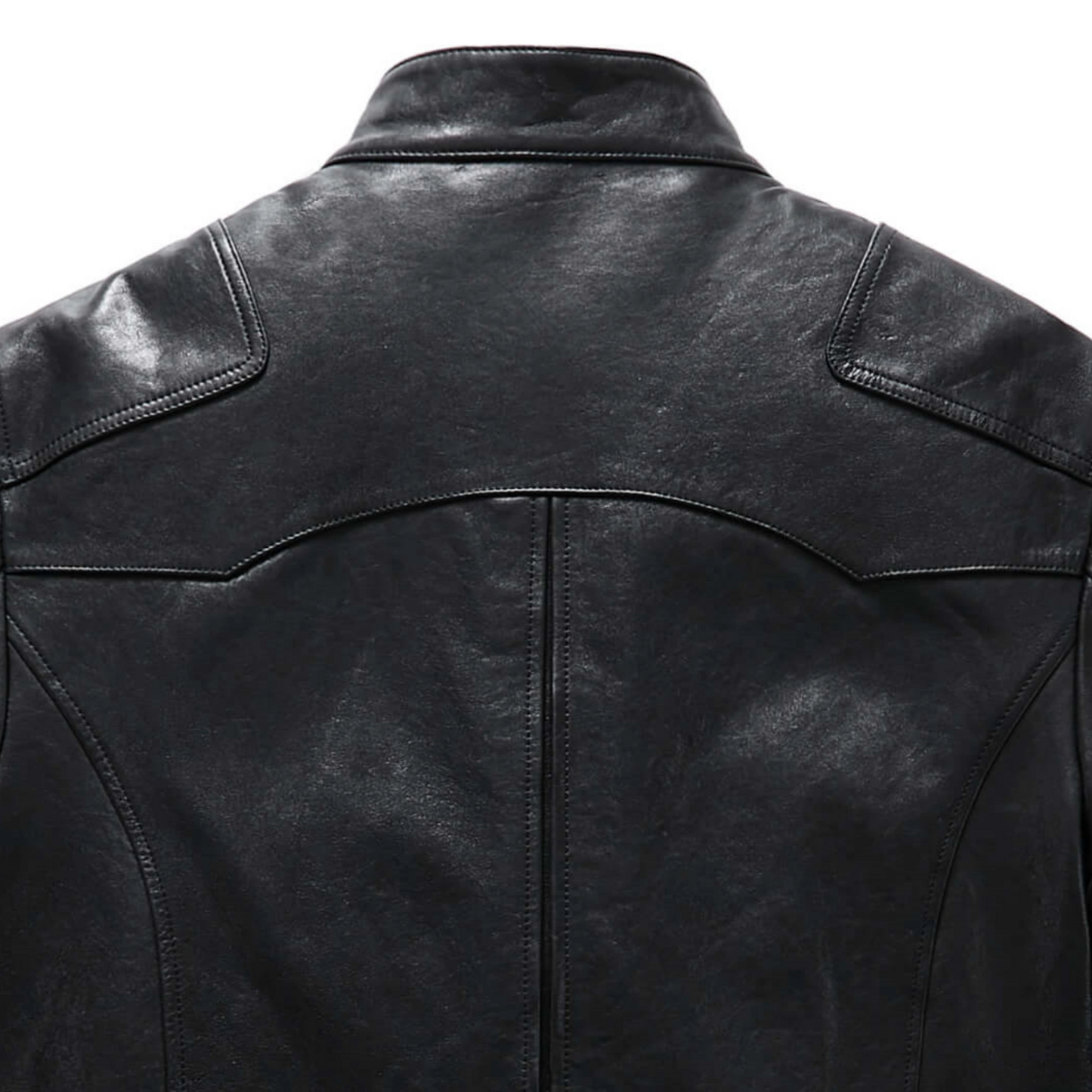 Matte Black Goatskin Bomber Leather Jacket