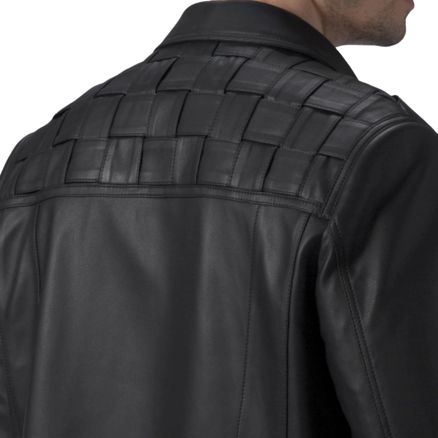 Black Mens Leather Trucker Jacket Genuine Leather Jacket