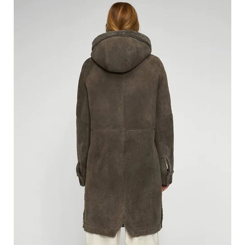 Adelyn Grey Stone Shearling Coat