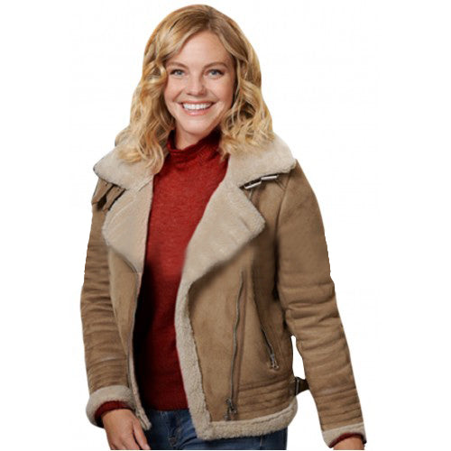 A Veterans Christmas Grace Garland Fur Shearling Suede Leather Jacket For Sale