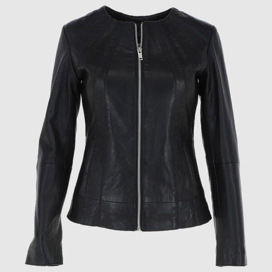 Aliona Leather Jacket Black