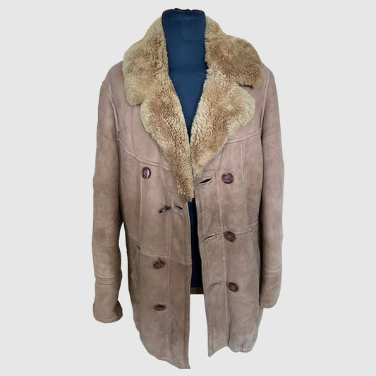 Sheepskin Vintage Aviator Suede leather Jacket 