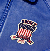 Avirex Icon Vintage Fashion Mazarine Blue Leather Bomber Jacket For Sale