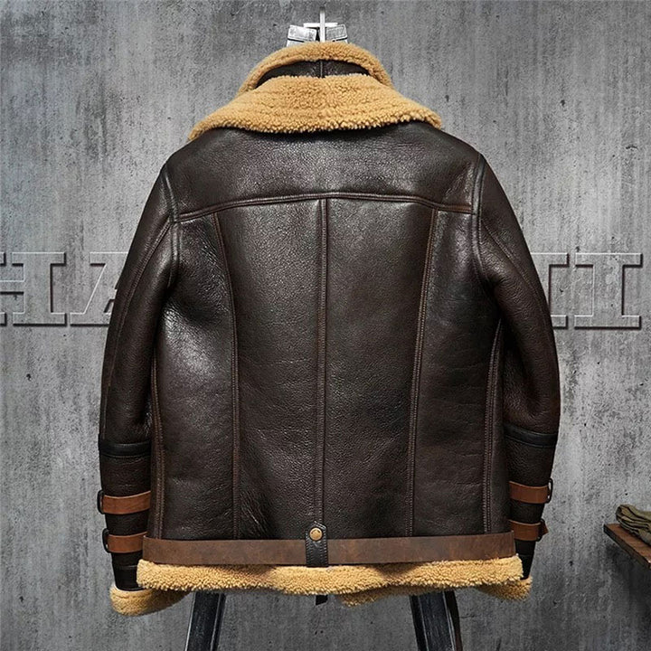 Buy Best Trendy Fashion  B3 Flight Sheepskin Aviator Fur Leather Jacket