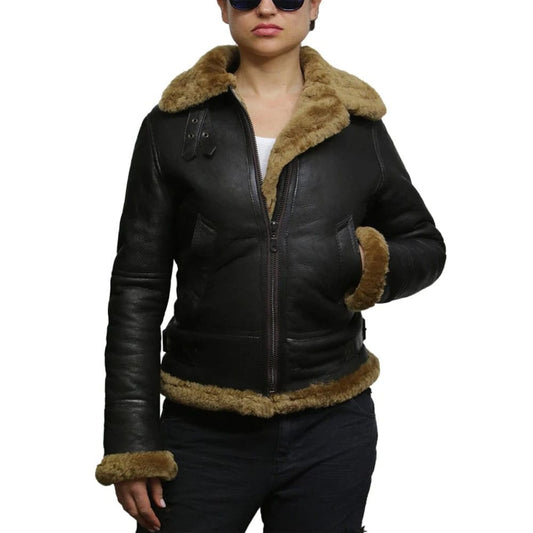 B3 WW2 Aviator Flying Hooded Jacket Womens