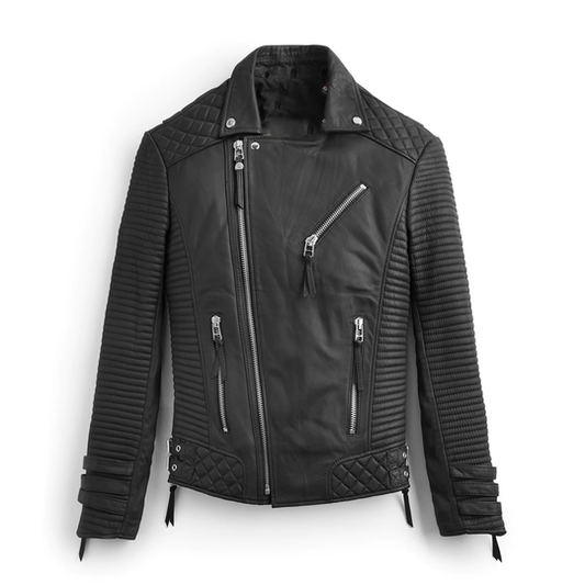 Purchase RidingJackets Black Motorcycle Jacket For Men - Biker Addition With Pattern