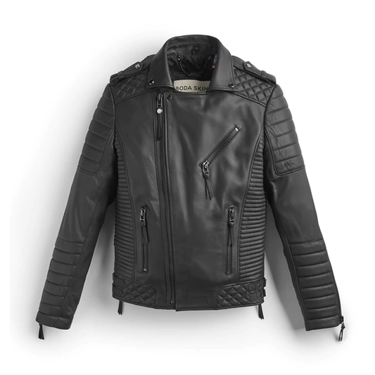 Buy Mens RidingJackets MotoFashion Black Leather Biker Jacket With Pattern