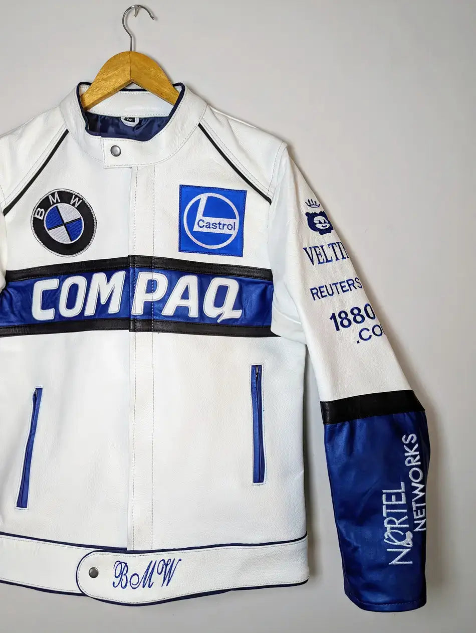 BMW COMPAQ Casual Streetwear Leather Biker Racing Jacket