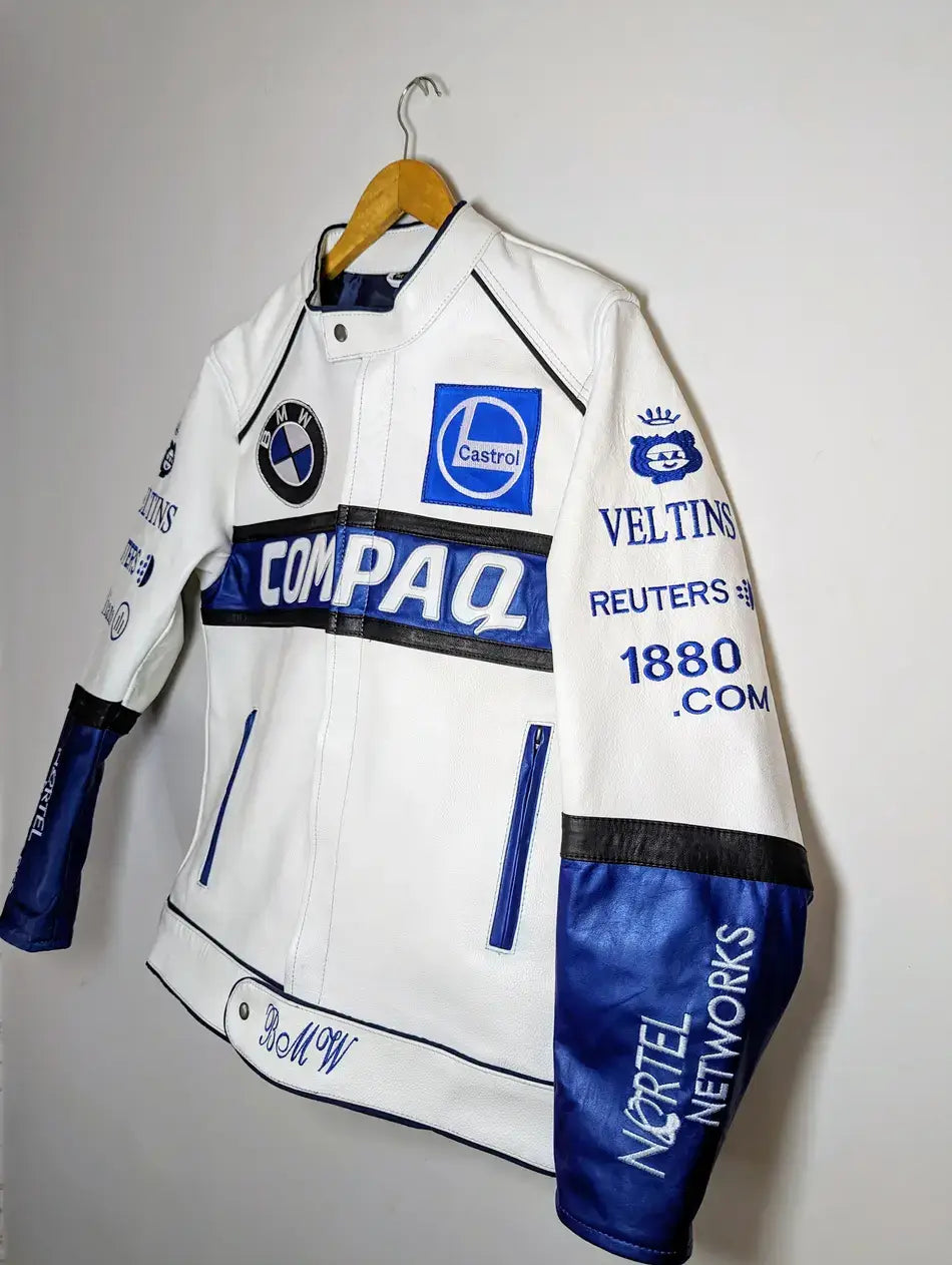BMW COMPAQ Casual Streetwear Leather Biker Racing Jacket