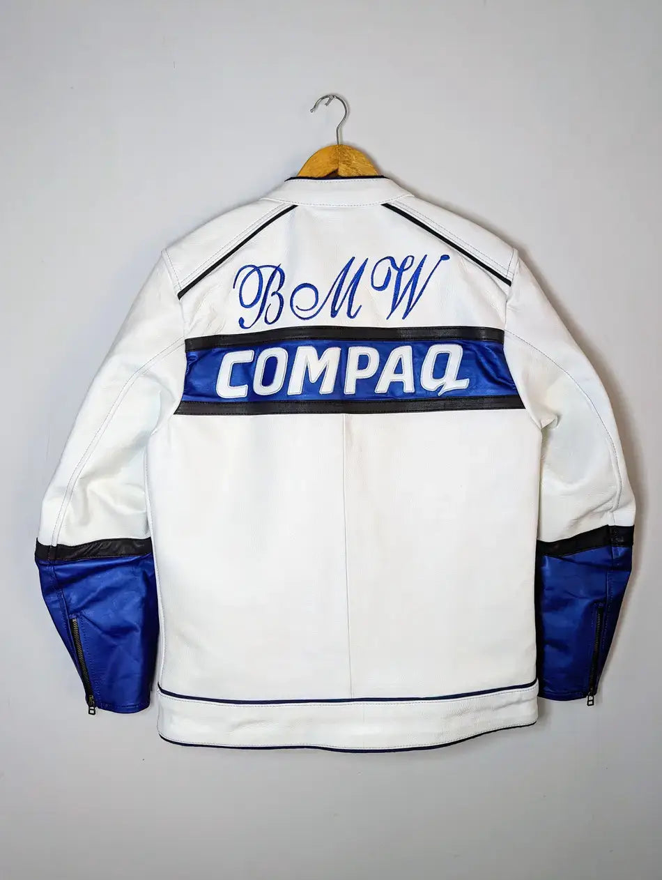 BMW COMPAQ Casual Streetwear Leather Biker Racing Jacket