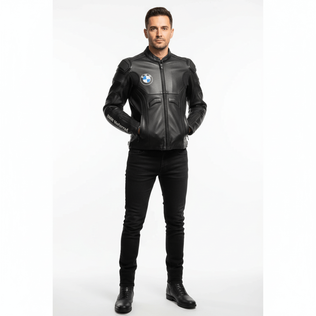 BMW Motorrad Leather Motorcycle Jacket – Custom Handmade Racing Biker Jacket