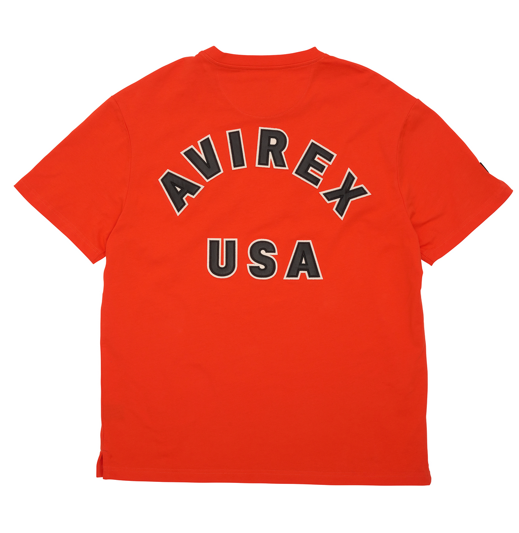 Best Genuine High Quality Orange Fashion Classic Avirex T-shirt 100% Cotton Jersey