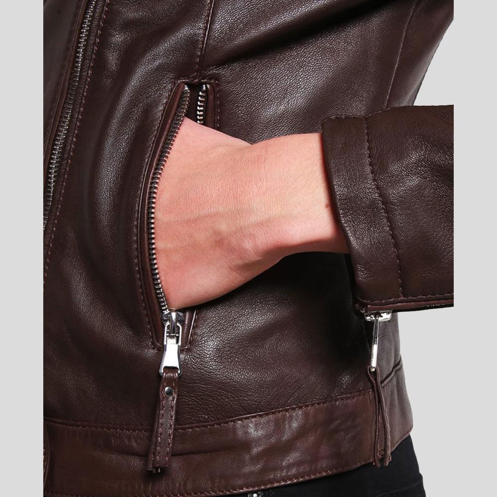 Best Top High Rated Sale Fashion Luna Brown Biker Leather Jacket