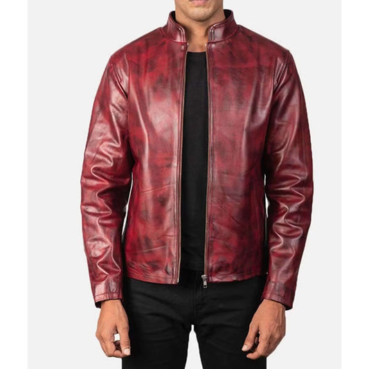 Maroon Leather Jacket