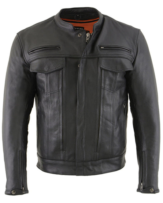 Buy Mens RidingJackets MotoFashion Vented Scooter Zip-Front CoolTec Leather Jacket