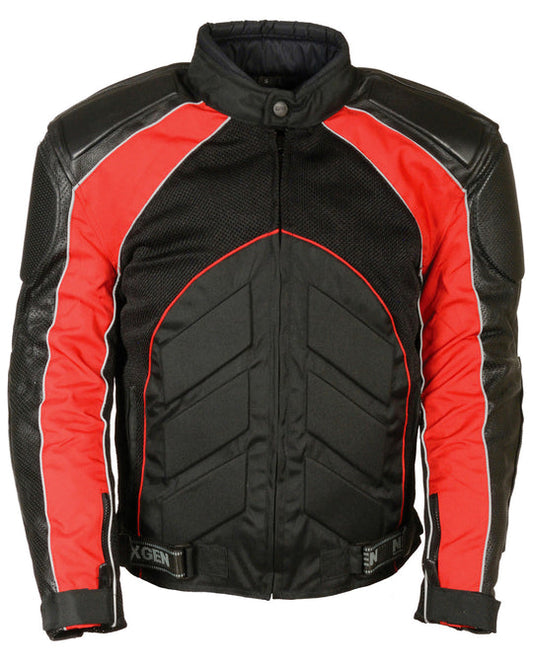 Buy Men's RidingJackets MotoFashion Combo Leather Textile Mesh Racer Jacket