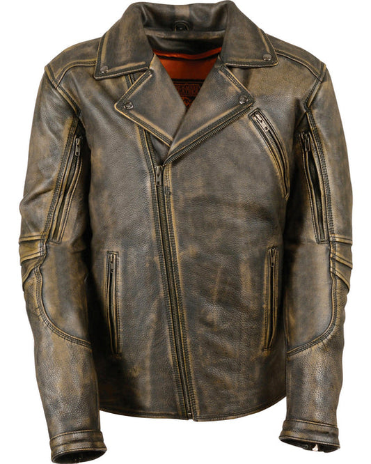 Purchase Men's Moto Fashion Triple Stitch Extra Long Biker Jacket