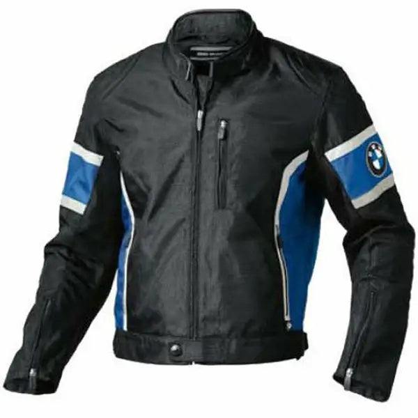 Black BMW Racing Motorcycle Cowhide Leather Jacket