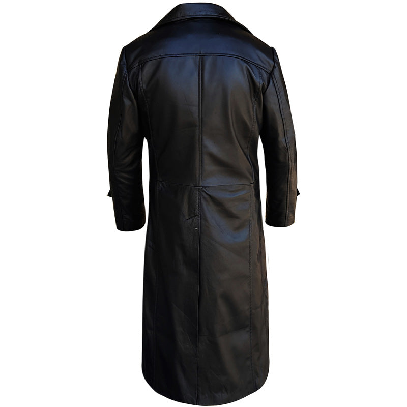 Black Leather Trench Coat Men