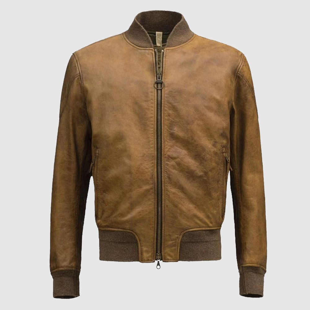 Bomber Brown Fashion Men Leather Jackets
