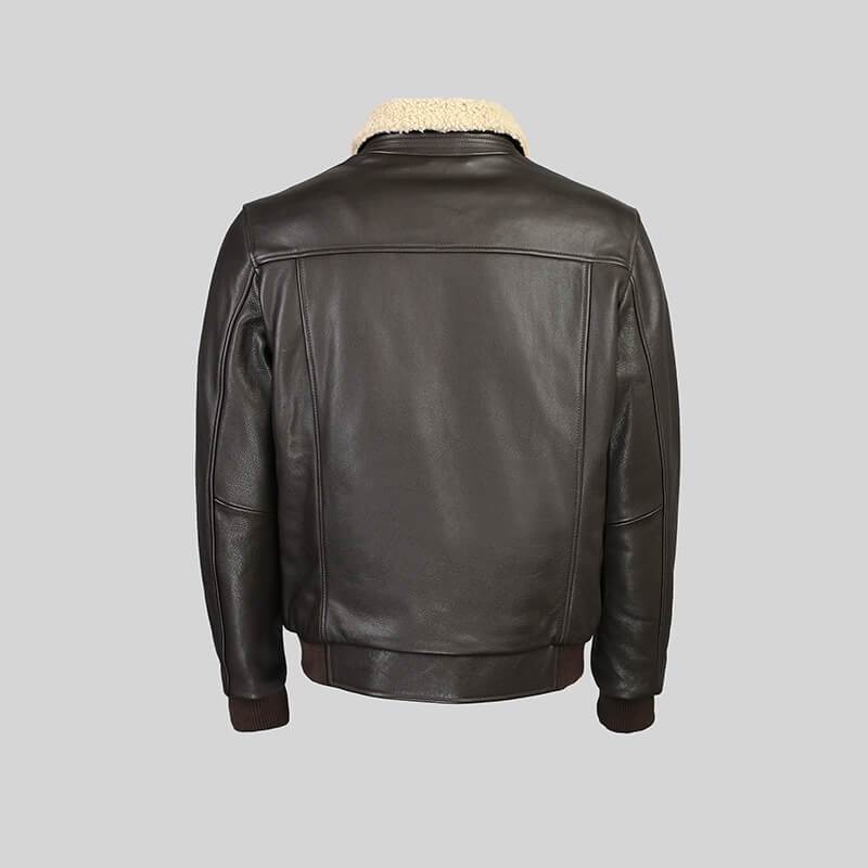 Buy Best looking  Bomber Full Grain Leather Jacket With Fur Collar