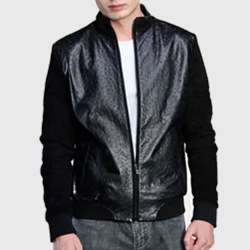 Ostrich Leather Blouson Jacket