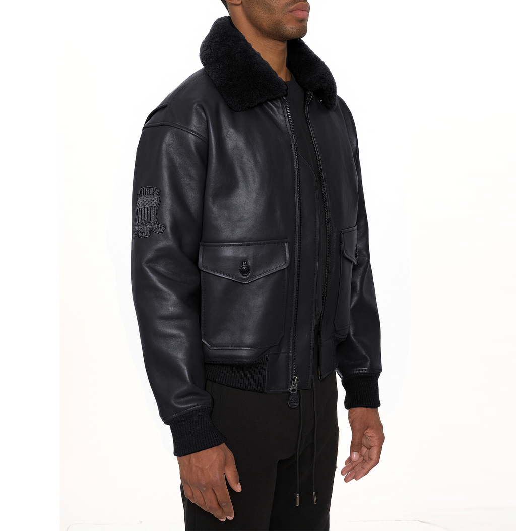 Flight Bomber Leather Jacket