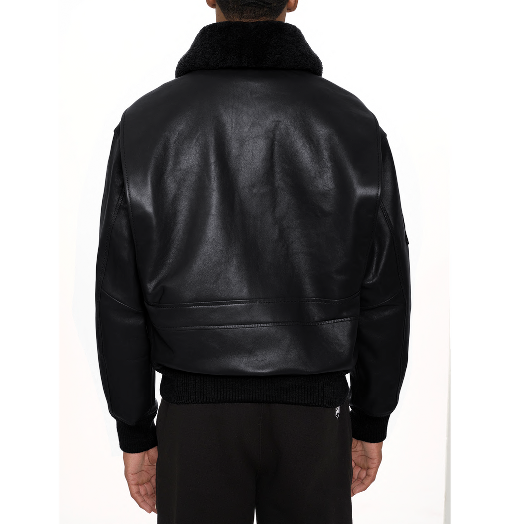 Flight Bomber Leather Jacket