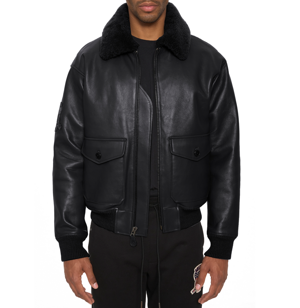 Flight Bomber Leather Jacket