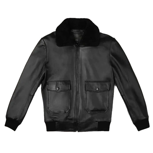 Buy Best Style Mens Black G-1 Flight Leather Bomber Jacket For Sale