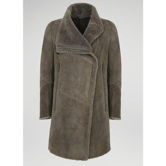 Chantal Grey Stone Shearling Coat