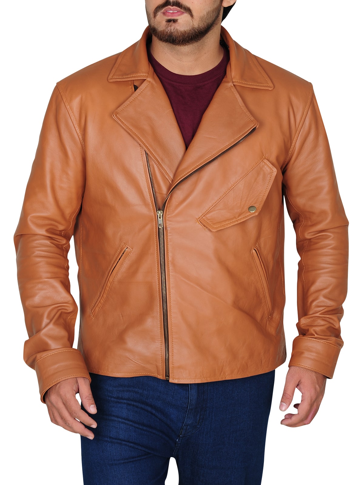 Classy Tawny Brown Leather Jacket