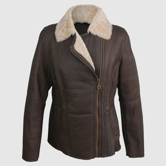 Eastern Counties Leather Womens Celene Aviator Sheepskin Coat