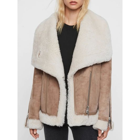 Express Pink Shearling Jacket