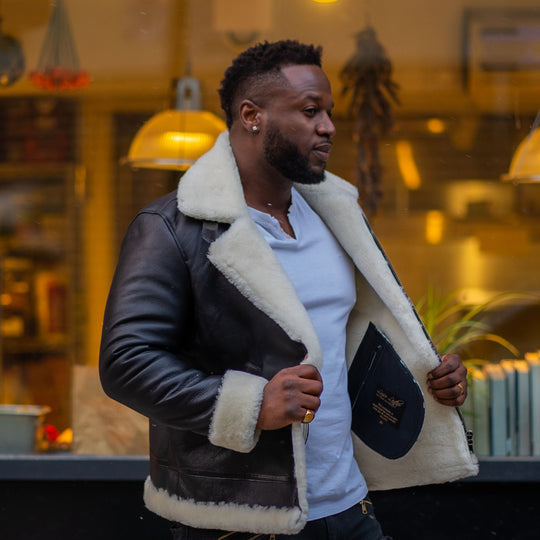 Hampton's Brown Shearling Aviator Jacket