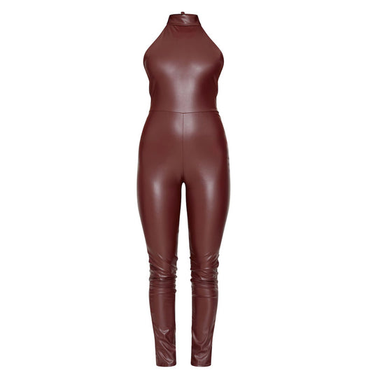 Faux Leather Jumpsuit