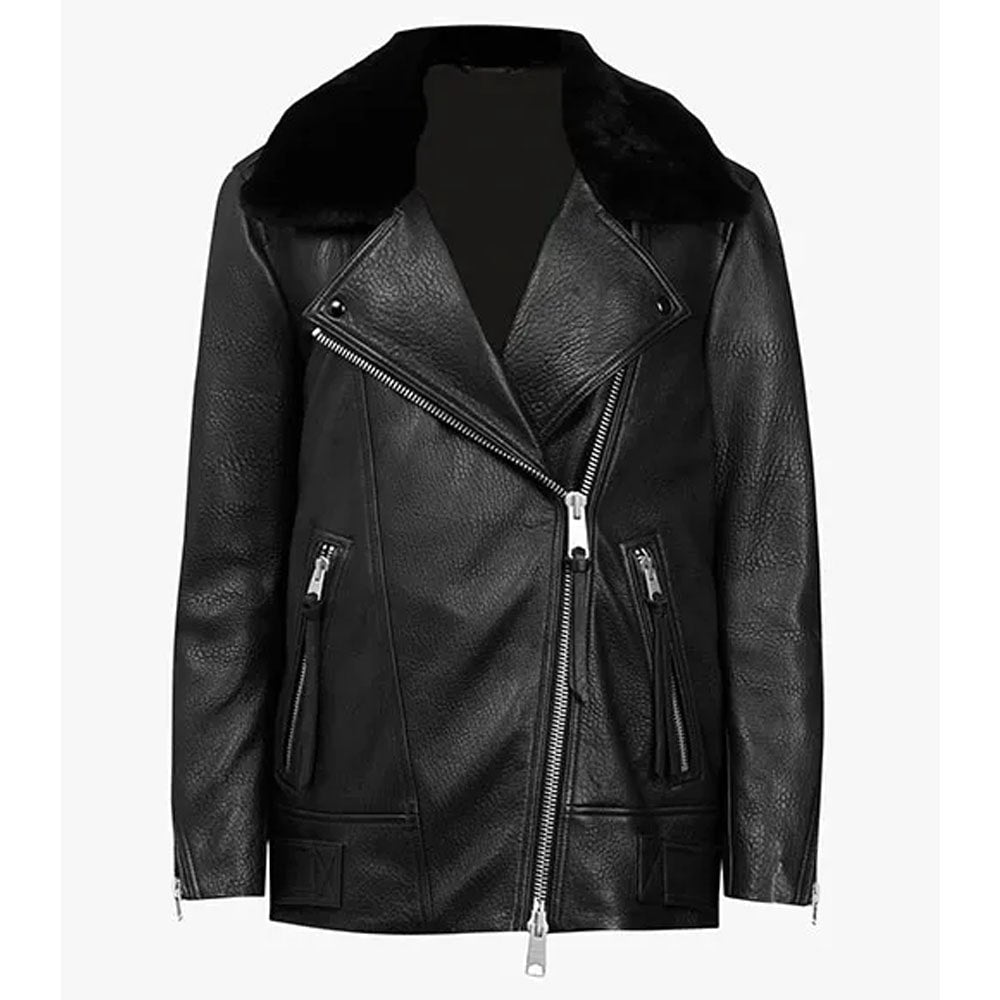 Fay Black Shearling Collar Jacket