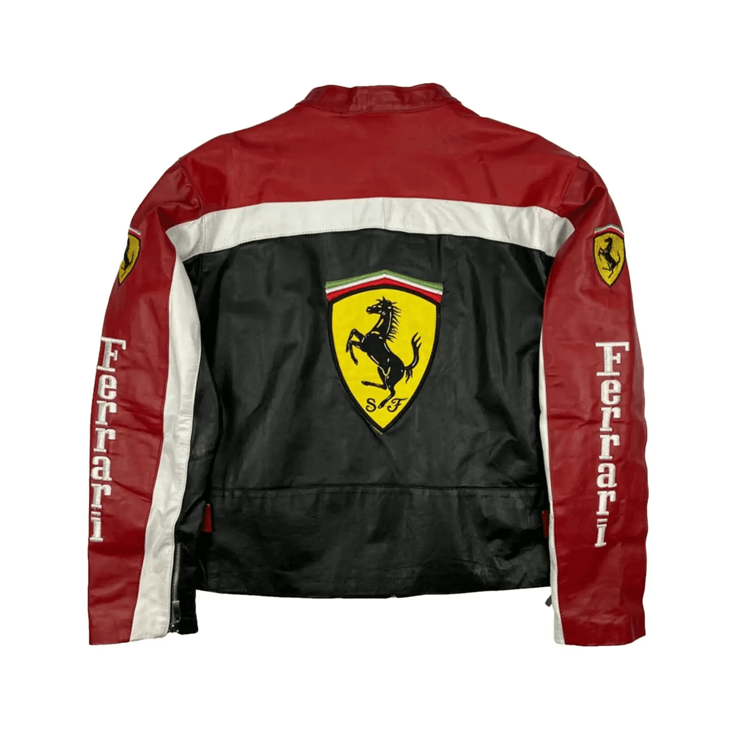 Ferrari Leather Racing Moto Biker Jacket