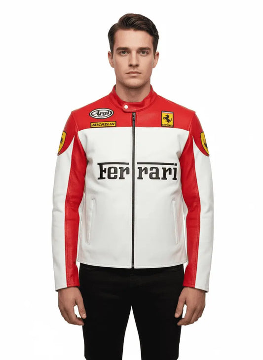 Ferrari Race Streetwear Leather Jacket