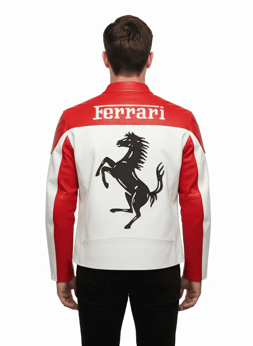 Ferrari Race Streetwear Leather Jacket