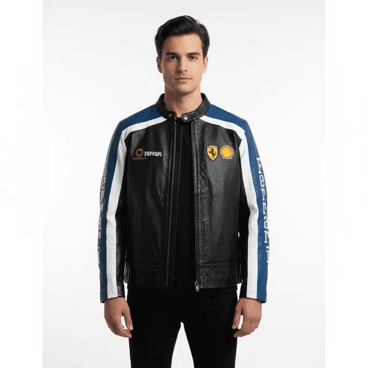 Ferrari Racer Motorcycle Streetwear Leather Biker Jacket